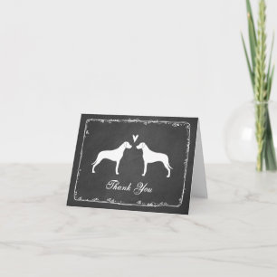 Rhodesian Ridgeback Silhouettes Wedding Thank You Dankeskarte