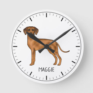 Rhodesian Ridgeback Süßer Brauner Löwenhund Mit Na Runde Wanduhr
