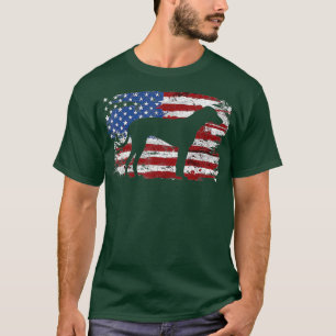 Rhodesian Ridgeback Vintage amerikanische Flagge T-Shirt