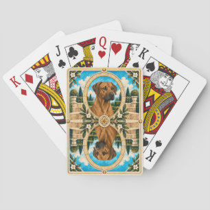 Rhodesian Ridgeback, Vintage Wasserfarben-Hundekun Spielkarten