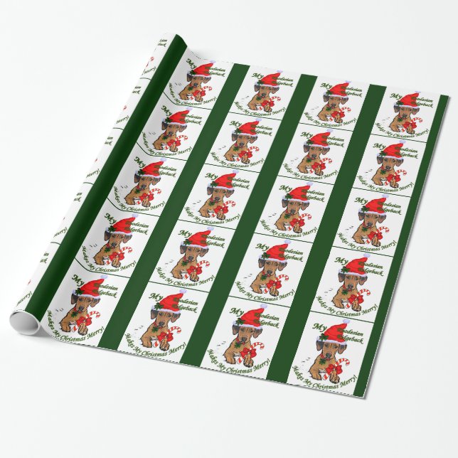 Rhodesian Ridgeback Weihnachten Geschenkpapier (Ungerollt)
