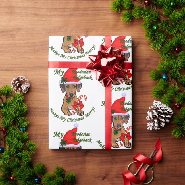Rhodesian Ridgeback Weihnachten Geschenkpapier (Feiertagsgeschenk)