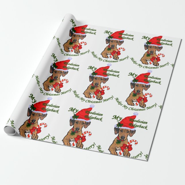 Rhodesian Ridgeback Weihnachten Geschenkpapier (Ungerollt)