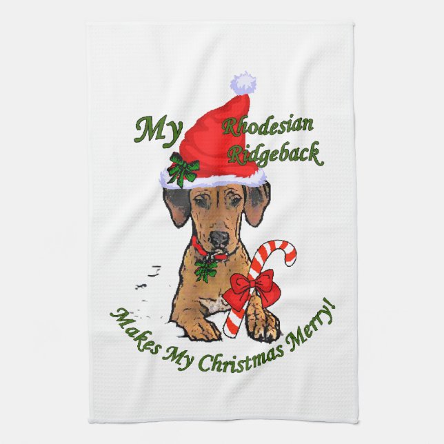 Rhodesian Ridgeback Weihnachten Handtuch (Vertikal)