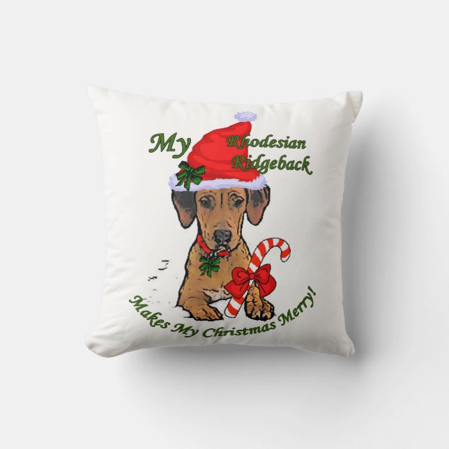 Rhodesian Ridgeback Weihnachten Kissen (Vorderseite)