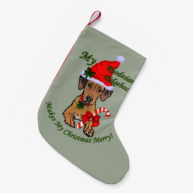 Rhodesian Ridgeback Weihnachten Kleiner Weihnachtsstrumpf (Vorderansicht (hängend))