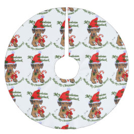 Rhodesian Ridgeback Weihnachten Polyester Weihnachtsbaumdecke