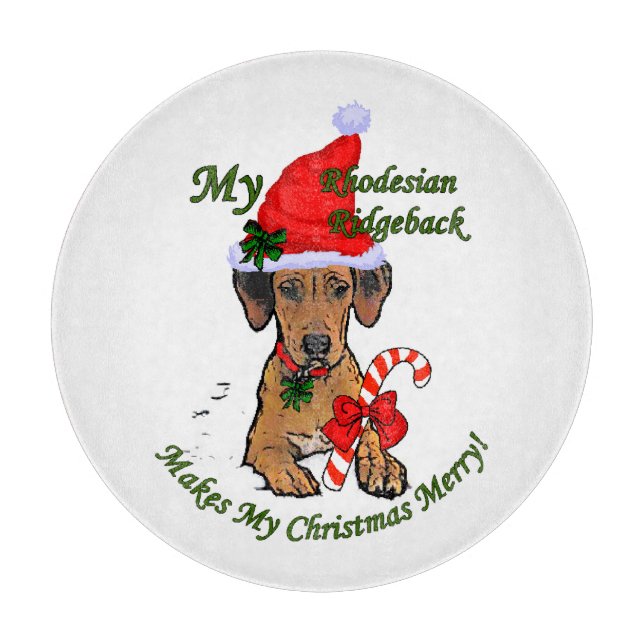 Rhodesian Ridgeback Weihnachten Schneidebrett (Vorderseite)