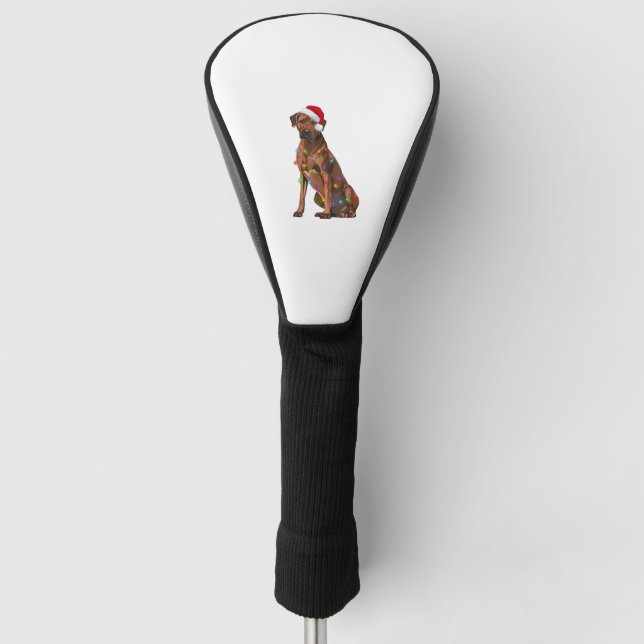 Rhodesian Ridgeback Weihnachtsbeleuchtung Xmas Hun Golf Headcover (Vorderseite)