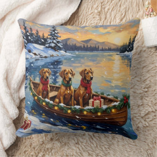 Rhodesian Ridgeback Weihnachtsboot Urlaub Kissen