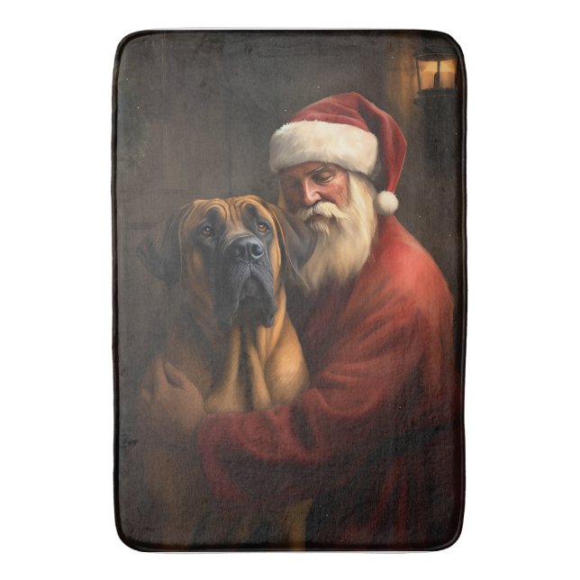 Rhodesian Ridgeback Weihnachtsfeiertag Badematte (Vorderseite Vertikal)
