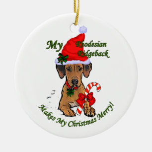 Rhodesian Ridgeback Weihnachtsgeschenk-Verzierung Keramik Ornament