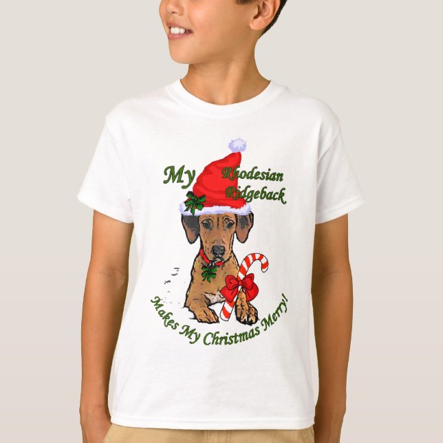 Rhodesian Ridgeback Weihnachtsgeschenke T-Shirt (Vorderseite)