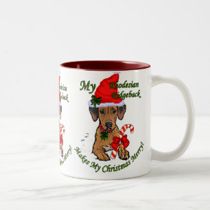 Rhodesian Ridgeback Weihnachtsgeschenke Zweifarbige Tasse