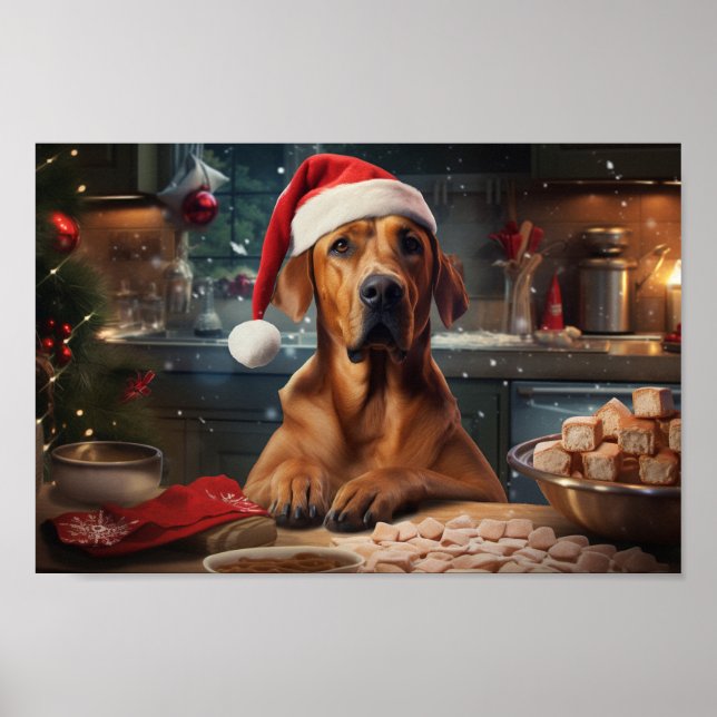 Rhodesian Ridgeback Weihnachtskekse Urlaub Poster (Vorne)