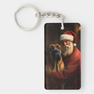 Rhodesian Ridgeback Weihnachtsmann Festliches Weih Schlüsselanhänger