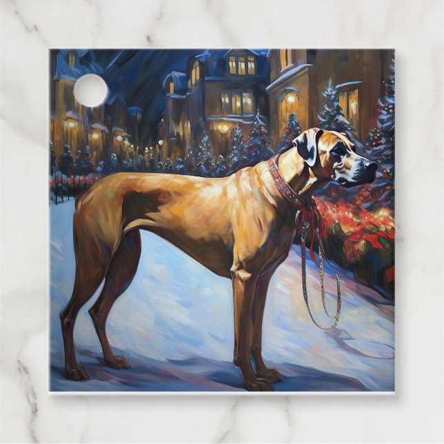 Rhodesian Ridgeback Weihnachtssaison Geschenkanhänger (Vorderseite)