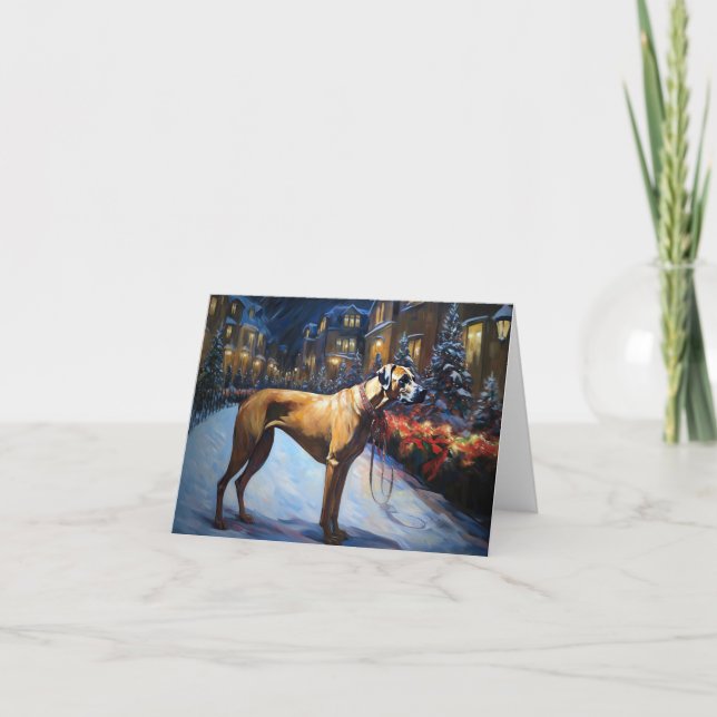 Rhodesian Ridgeback Weihnachtssaison Karte (Vorderseite)