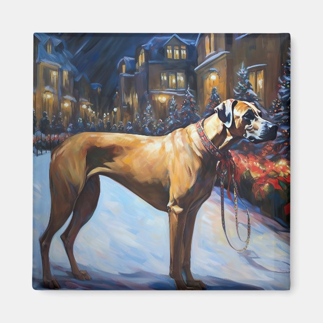 Rhodesian Ridgeback Weihnachtssaison Magnet (Vorne)