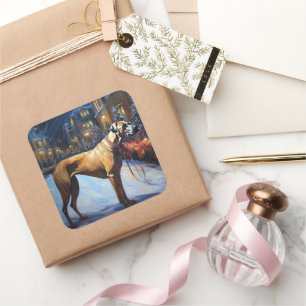 Rhodesian Ridgeback Weihnachtssaison Quadratischer Aufkleber