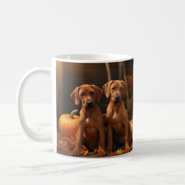 Rhodesian Ridgeback Welppy Autumn Delight Pumpkin Kaffeetasse (Links)