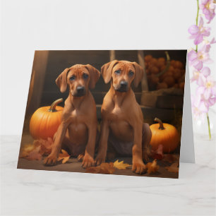 Rhodesian Ridgeback Welppy Autumn Delight Pumpkin Karte