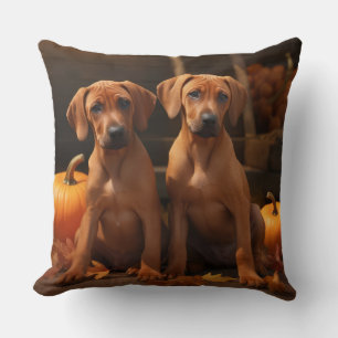 Rhodesian Ridgeback Welppy Autumn Delight Pumpkin Kissen