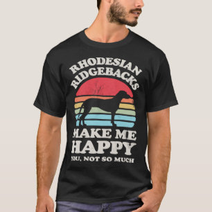 Rhodesian Ridgebacks machen mich glücklich Retro V T-Shirt
