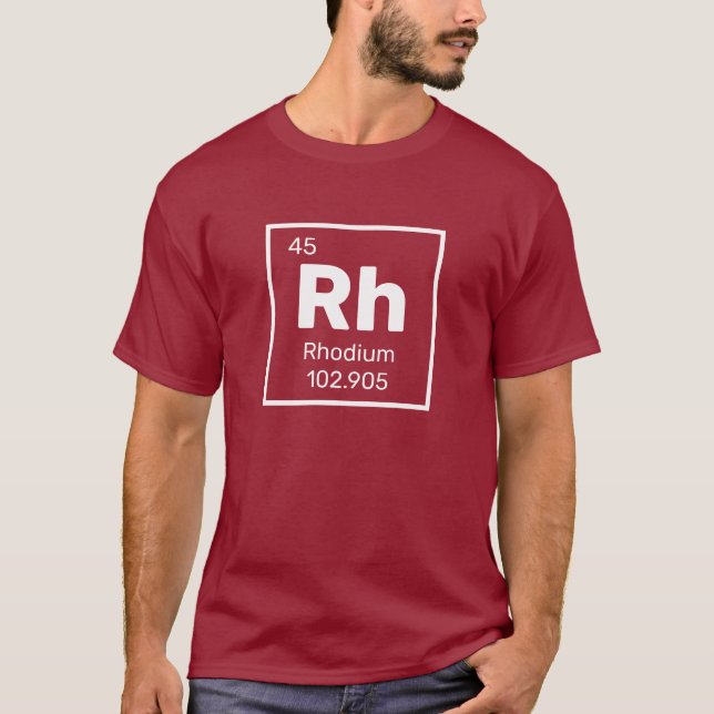 Rhodium/Periodische Tabelle - Rh-Element-T - Shirt (Vorderseite)