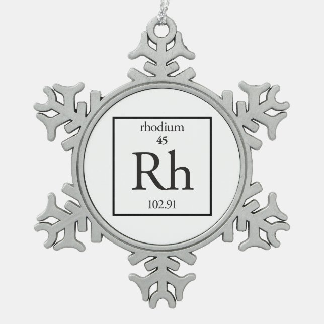 Rhodium Schneeflocken Zinn-Ornament (Vorderseite)