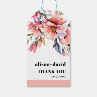 Rhododendron and peach-pink flowers wedding geschenkanhänger