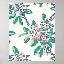 Rhododendron Aquarellfarben Print Poster