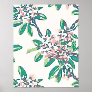 Rhododendron Aquarellfarben Print Poster