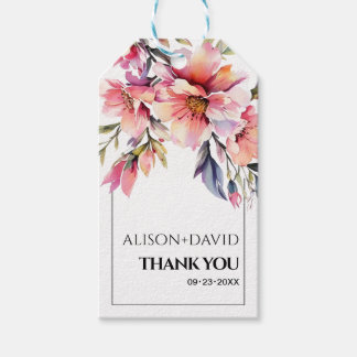 Rhododendron branch and peach-pink flowers wedding geschenkanhänger