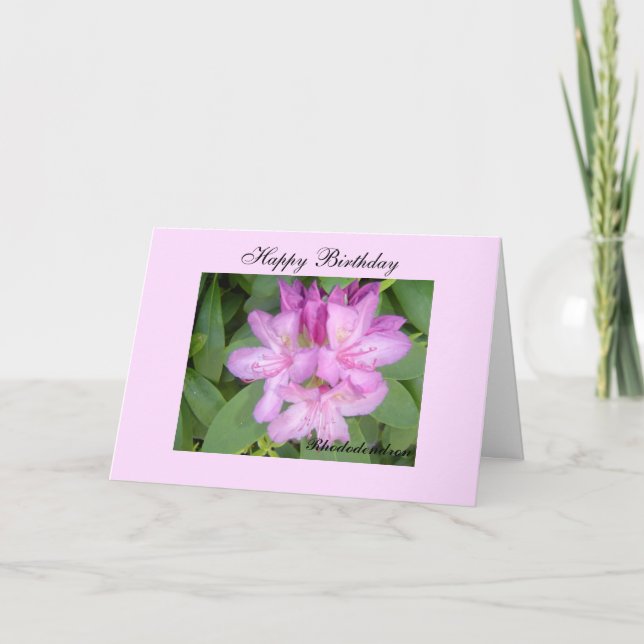 Rhododendron-Geburtstags-Wünsche Karte (Vorderseite)