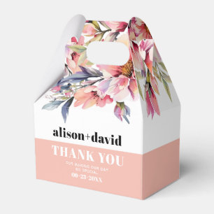 Rhododendron und Blumen fett gedruckte Hochzeitsty Geschenkschachtel