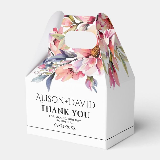 Rhododenron flowers black typography wedding geschenkschachtel (Vorderseite)