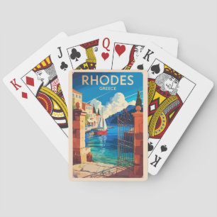 Rhodos Griechenland Reise Kunst Vintage Spielkarten