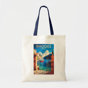 Rhodos Griechenland Reise Kunst Vintage Tragetasche
