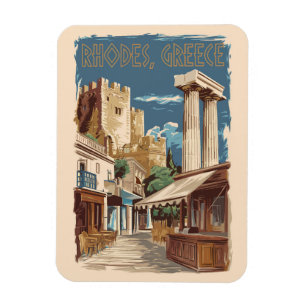 Rhodos Griechenland Ruinen Reise Kunst Vintage Magnet