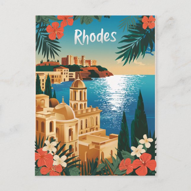 Rhodos Griechenland Vintag Postkarte (Vorderseite)