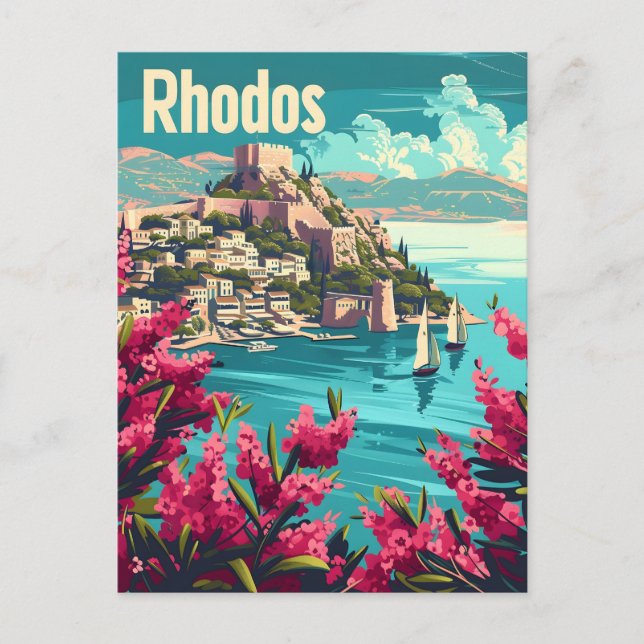 Rhodos Griechenland Vintag Postkarte (Vorderseite)