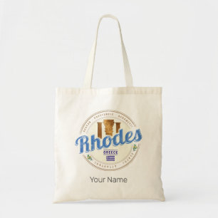 Rhodos Griechenland Vintage Insel Ägäis Souvenir Tragetasche