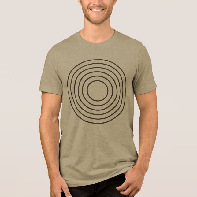 Rholmn (Umrandetes Braun) Tri-Blend Shirt (Vorderseite)