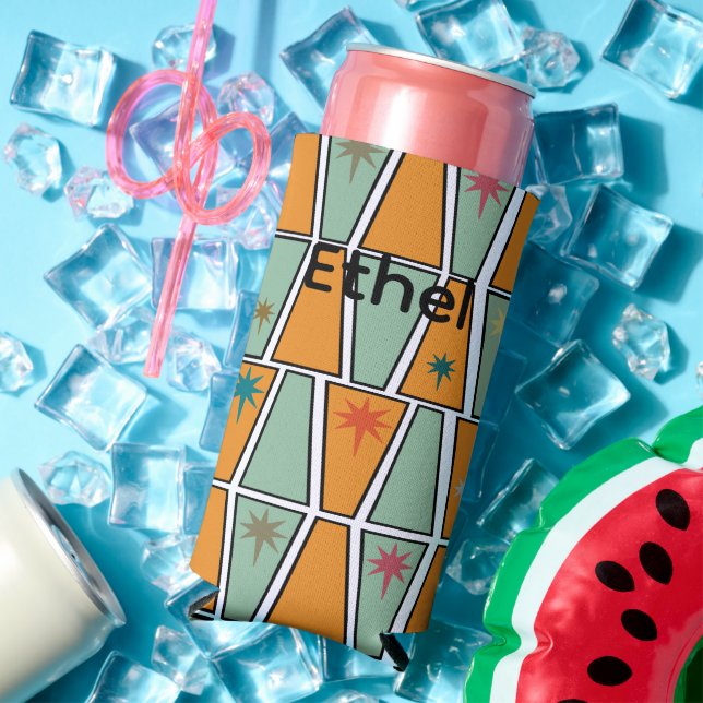 Rhomben mit Sternenexplosionen  Selters Dosenkühler (In Situ Sommer)