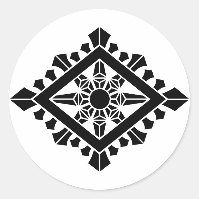 Rhombic Dharma chakra Runder Aufkleber (Vorderseite)