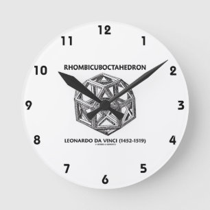 Rhombicuboctahedron (Leonardo da Vinci) Runde Wanduhr