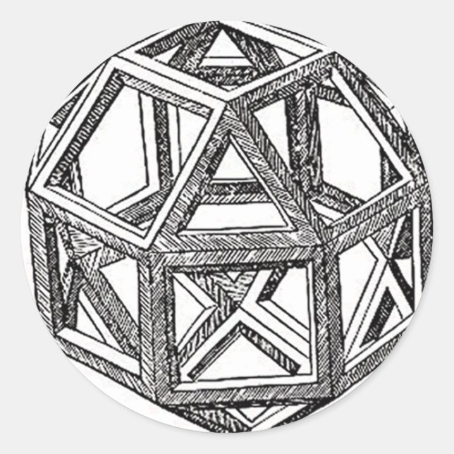 Rhombicuboctahedron, Leonardo Da Vinci Runder Aufkleber (Vorderseite)