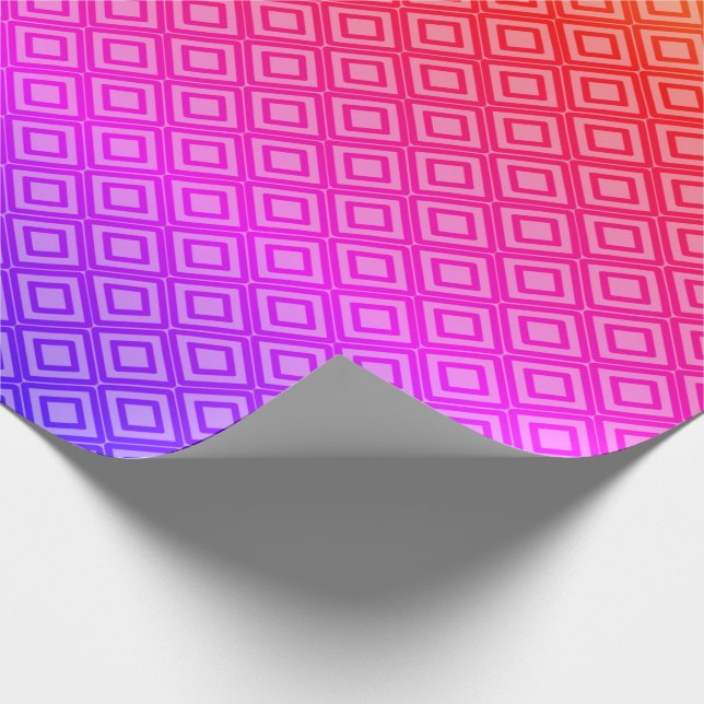 Rhombus blue orange geschenkpapier (Ecke)