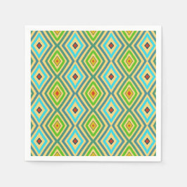 Rhombus Diamant Grün Blau Geometrisch  Serviette